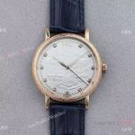 IWC Portofino Rose Gold White Diamond Markers Black Leather Replica Watch